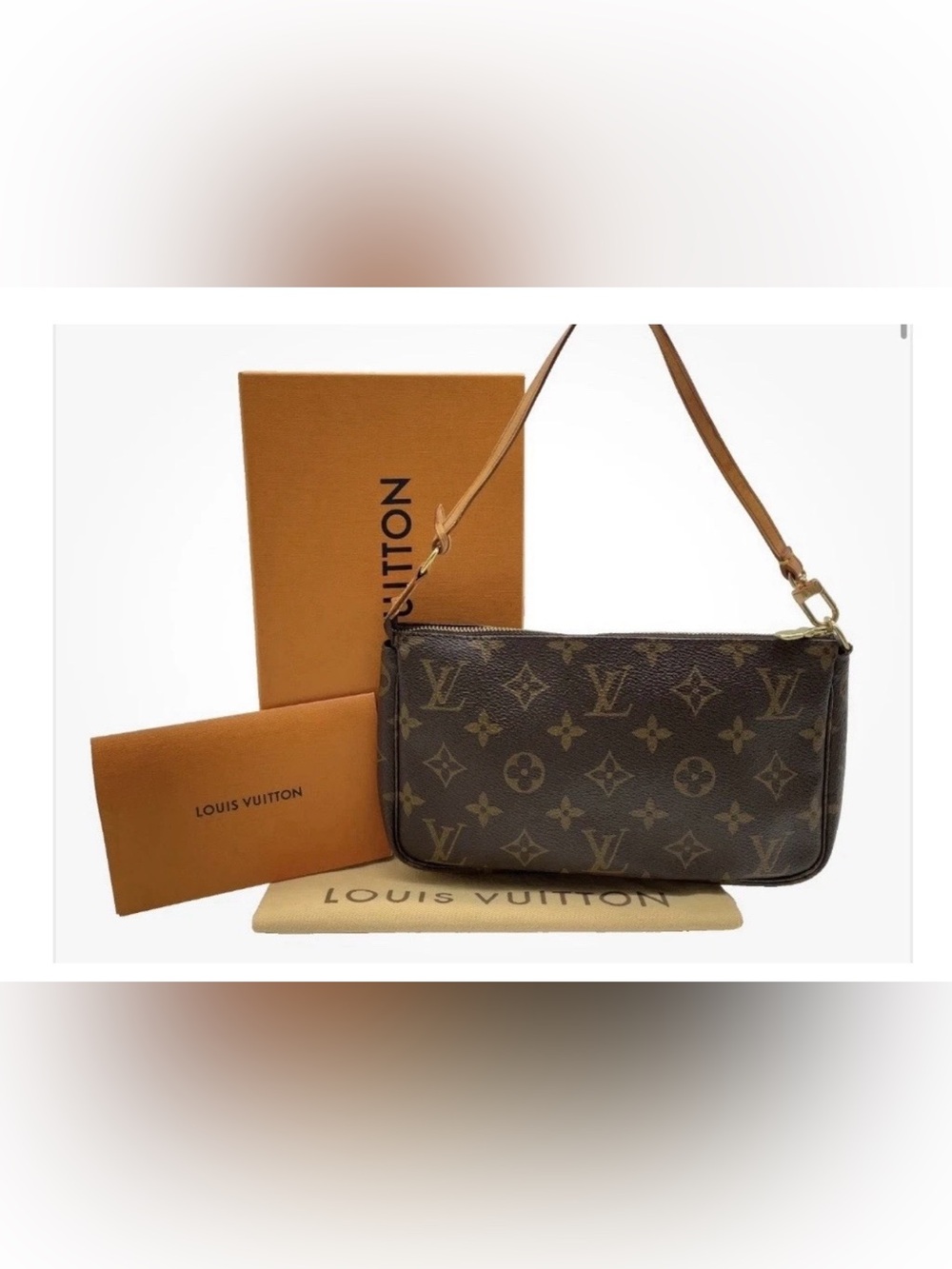 Louis Vuitton Monogram Shoulder Pochette - Brown & Tan. 9 1/4 in wide, 6 in long